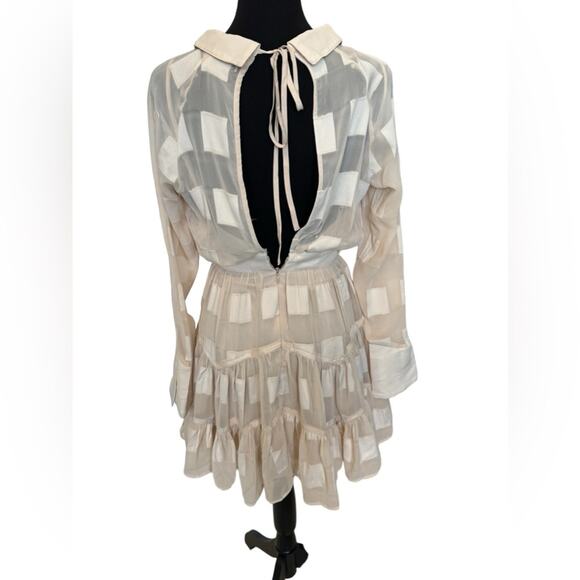 New ~ ASOS ~ Jacquard Check Plunge Neck Mini Dress With Belt 2 ~ ADORABLE - Picture 4 of 9